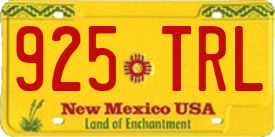 NM license plate 925TRL