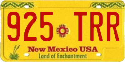 NM license plate 925TRR