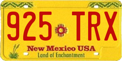 NM license plate 925TRX
