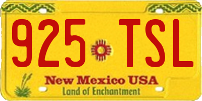 NM license plate 925TSL
