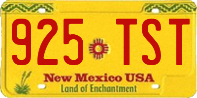 NM license plate 925TST