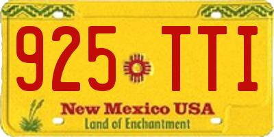 NM license plate 925TTI