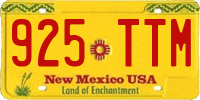 NM license plate 925TTM
