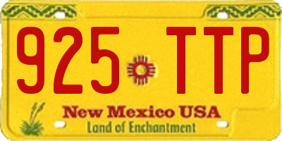 NM license plate 925TTP