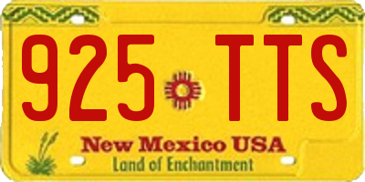 NM license plate 925TTS