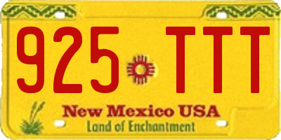 NM license plate 925TTT