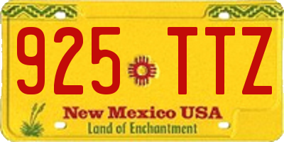 NM license plate 925TTZ