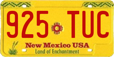 NM license plate 925TUC