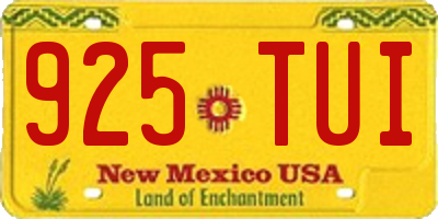 NM license plate 925TUI