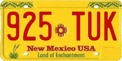 NM license plate 925TUK