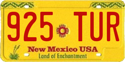 NM license plate 925TUR