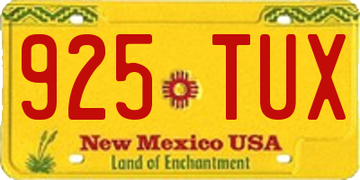 NM license plate 925TUX