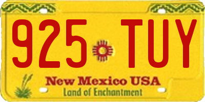 NM license plate 925TUY