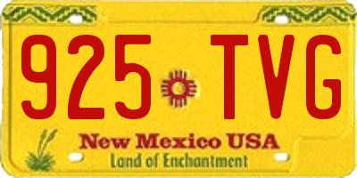 NM license plate 925TVG