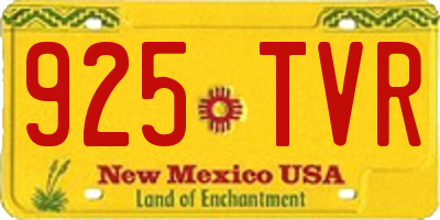 NM license plate 925TVR