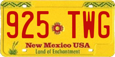 NM license plate 925TWG