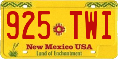 NM license plate 925TWI
