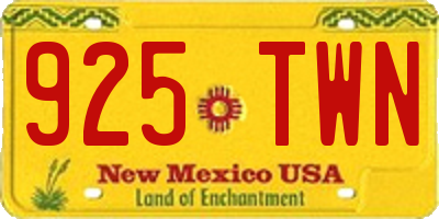 NM license plate 925TWN