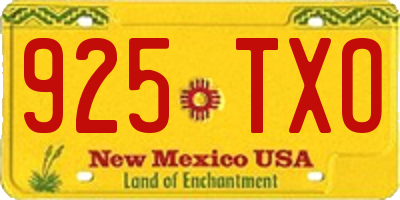 NM license plate 925TXO