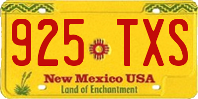 NM license plate 925TXS