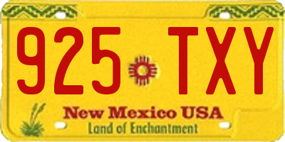 NM license plate 925TXY
