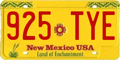 NM license plate 925TYE