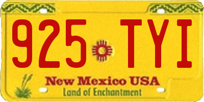 NM license plate 925TYI