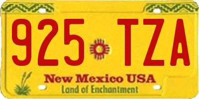 NM license plate 925TZA