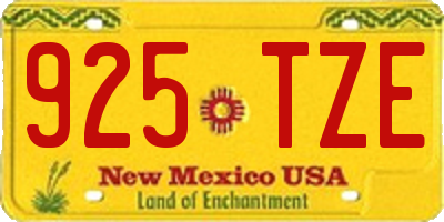 NM license plate 925TZE