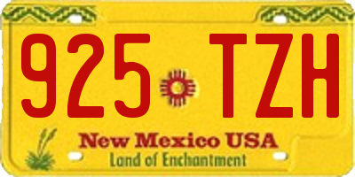 NM license plate 925TZH
