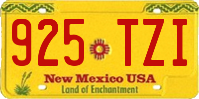 NM license plate 925TZI