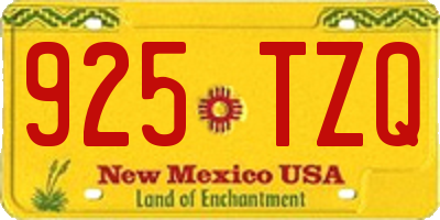 NM license plate 925TZQ