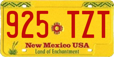 NM license plate 925TZT