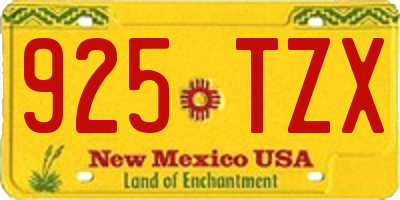 NM license plate 925TZX