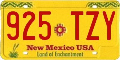 NM license plate 925TZY