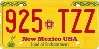 NM license plate 925TZZ