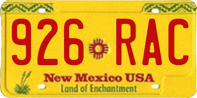 NM license plate 926RAC