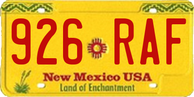 NM license plate 926RAF