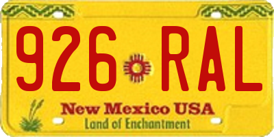 NM license plate 926RAL