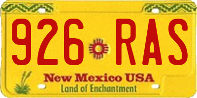 NM license plate 926RAS