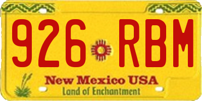 NM license plate 926RBM