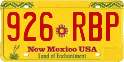 NM license plate 926RBP