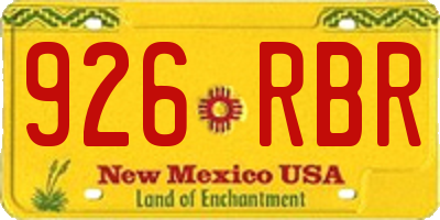 NM license plate 926RBR