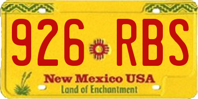 NM license plate 926RBS