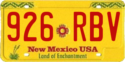 NM license plate 926RBV