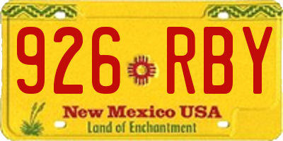 NM license plate 926RBY