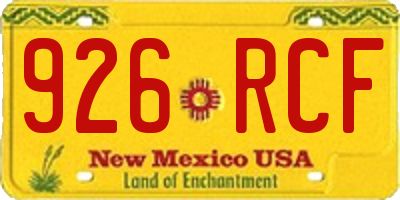 NM license plate 926RCF