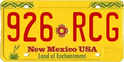 NM license plate 926RCG