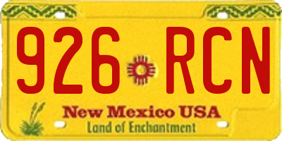 NM license plate 926RCN
