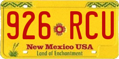 NM license plate 926RCU
